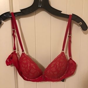 victoria secret bra 32b red lace